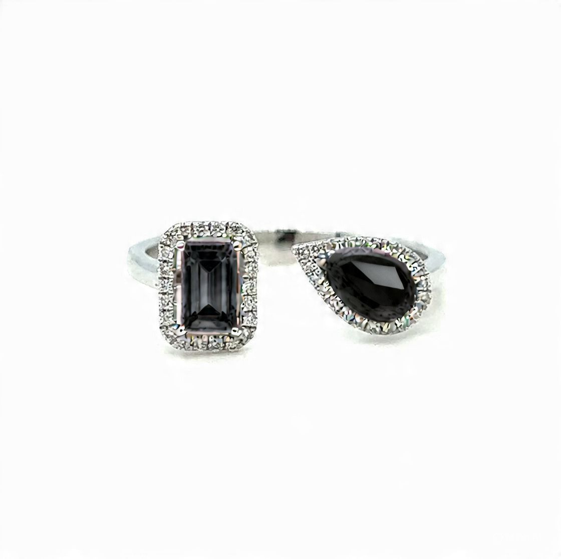 Zarcon double stone black ring