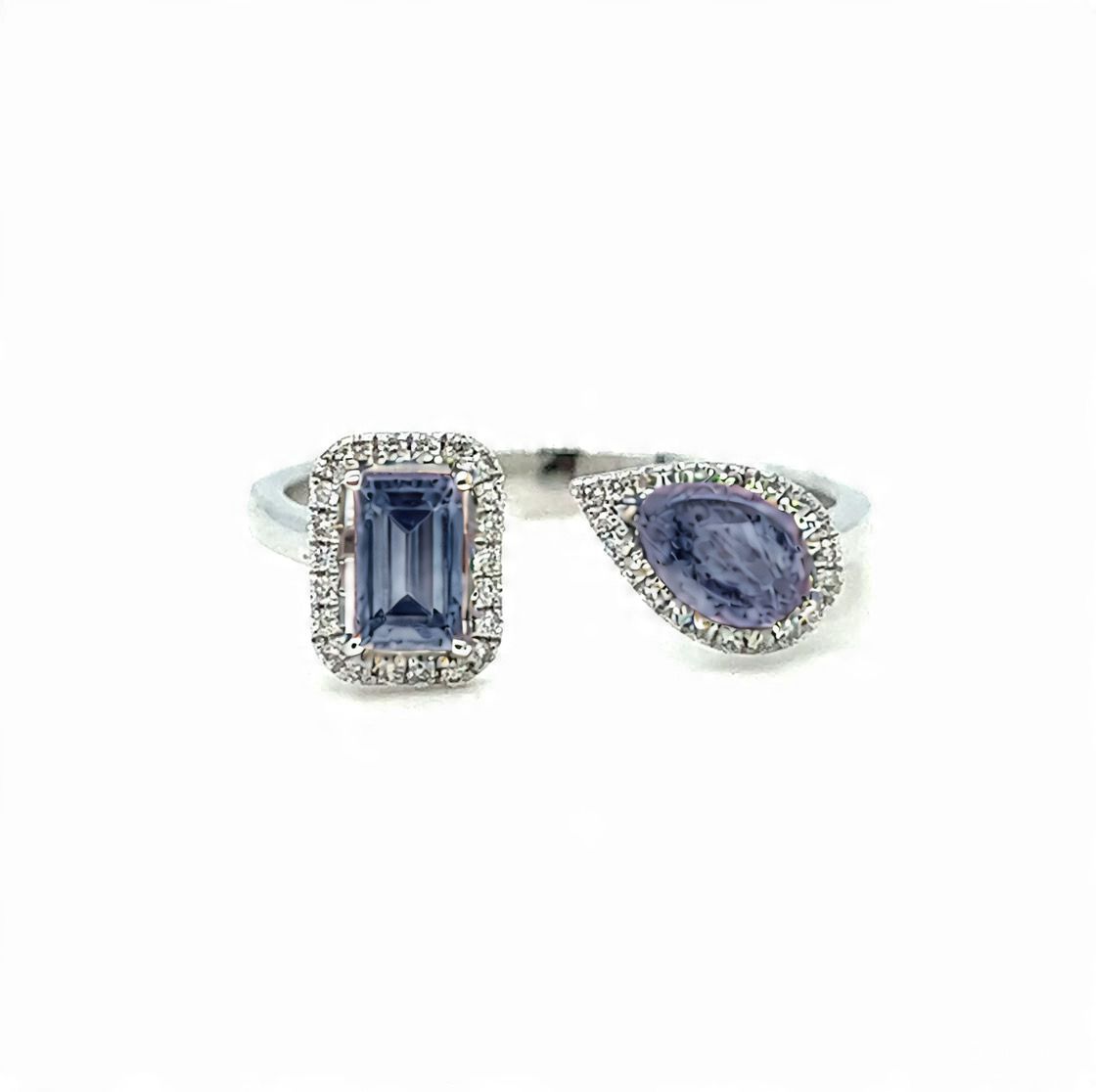Zarcon double stone blue ring