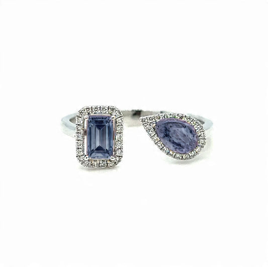 Zarcon double stone blue ring