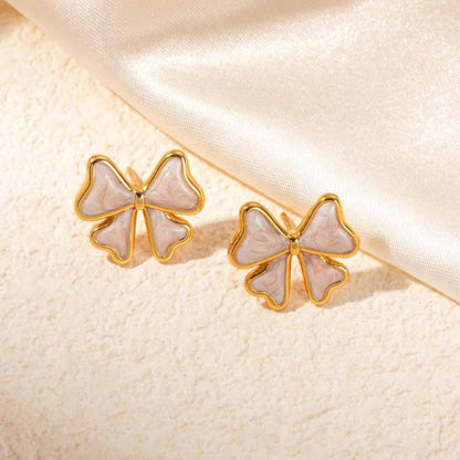 Stainless steel bow ear stud 🎀